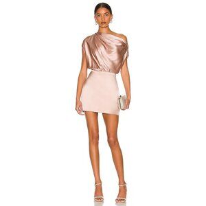 The Sei Draped Mini Dress Shell Silk Pink